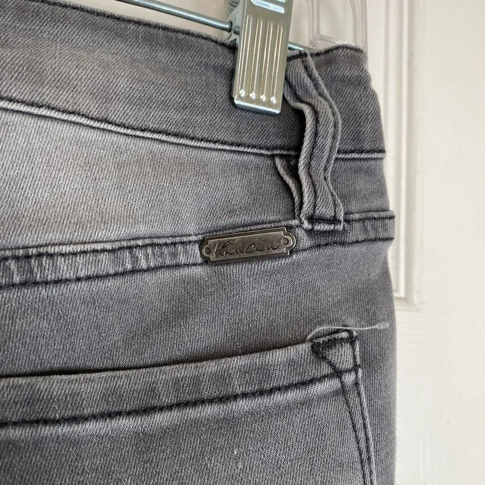 KANCAN Jeans Low Rise Moto Skinny Distressed Gray KC8201GR Size 1 / 24W - Picture 5 of 8